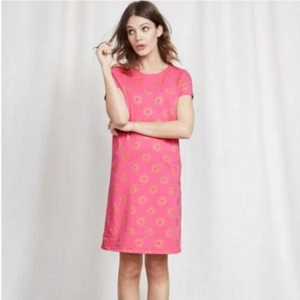 Boden Coralie Jersey Dress – Vivid Pink Sunray Print, 6R